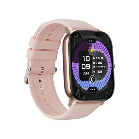 Bix SW03 2.01 inç TFT Geniş Ekran Bluetooth Telefon Görüşme IP67 Suya Dayanıklı Spor ve Sağlık Takip Özellikli iOS Android Uyumlu Akıllı Saat Pembe