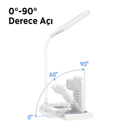 Bix BXMW8 3’ü 1 15W Kablosuz MagSafe Şarj Standı Telefon TWS Kulaklık Akıllı Saat iPhone AirPods Apple Watch Uyumlu LED Lambalı