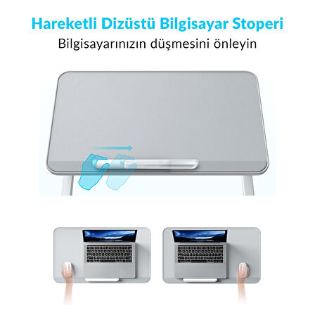 Bix Saiji AL30 Ayarlanabilir Laptop Standı Ergonomik Tasarım 17 İnç Uyumlu Taşınabilir Masa Gri