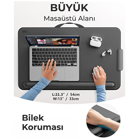 Bix Saiji GX3 Taşınabilir Laptop Standı 17 İnç Laptop Telefon Uyumlu Katlanabilir Hafif Ergonomik Tasarım Siyah