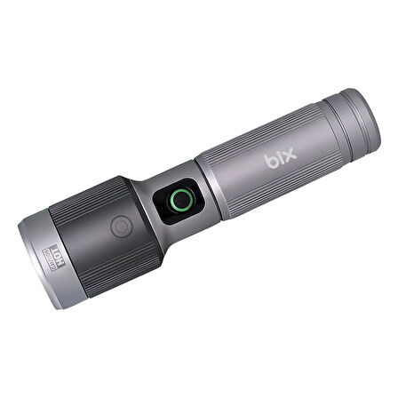 Bix BX5141FL 1450 Lümen 30W Led El Feneri Teleskopik Zoom Sos Modlu Metal Gövdeli Şarj Edilebilir Uzun Menzilli Flashlight