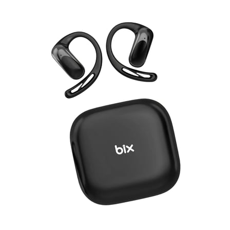 Bix OWS2 Bluetooth 5.4 Stereo Sesli IPX4 Sertifikalı Spor Koşu Fitness Ergonomik Kulak Kancalı Kablosuz Kulaklık Siyah
