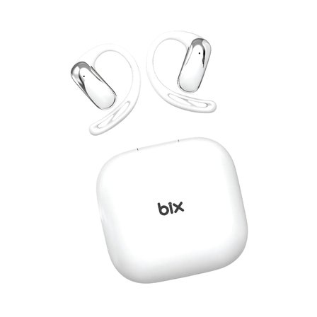 Bix OWS2 Bluetooth 5.4 Stereo Sesli IPX4 Sertifikalı Spor Koşu Fitness Ergonomik Kulak Kancalı Kablosuz Kulaklık Beyaz