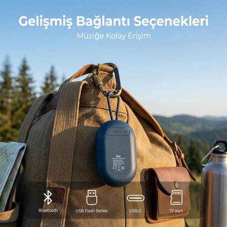 Bix BXWS01 Bluetooth 6.0 IPX4 Suya Dayanıklı 8W Taşınabilir Hoparlör MicroSD & USB Destekli Speaker Yeşil