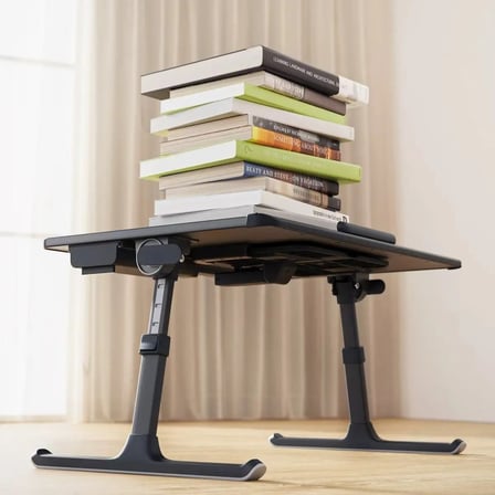 Bix Saiji K10 XXL Laptop Çalışma Masası PVC Deri 5 Kademeli Yükseklik Ayarlı Kitap ve Tablet Standlı Gri