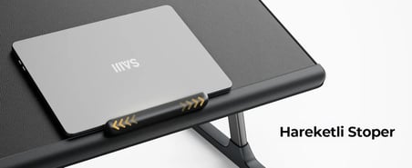 Bix Saiji K10 XXL Laptop Çalışma Masası PVC Deri 5 Kademeli Yükseklik Ayarlı Kitap ve Tablet Standlı Siyah