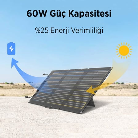 bix 60w katlanabilir taşınabilir solar şarj paneli ip67 suya dayanıklı usb-a usb-c ve dc çıkışlı power station uyumlu kamp karavan outdoor güneş paneli