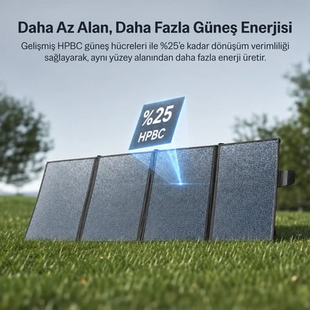 Bix 200W Katlanabilir Taşınabilir Solar Şarj Paneli USB-A Type-C DC Çıkışlı Power Station Uyumlu Outdoor Kamp Karavan Güneş Paneli Konnektör Kit Dahil