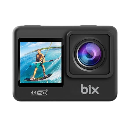 Bix Pulse Dual 4K 30FPS 20MP Wi-Fi Aksiyon Kamerası Dokunmatik Ekran Su Geçirmez Bisiklet Motosiklet Kask Su Altı ve Vlog Kamerası