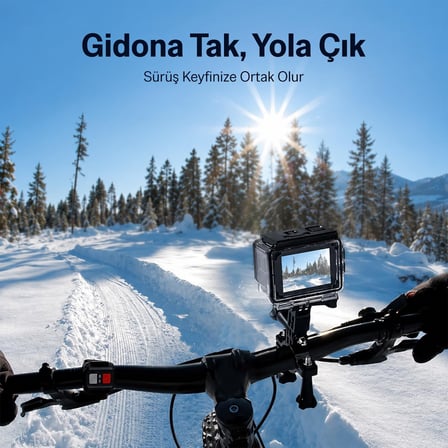Bix Pulse2 4K 30FPS 20MP Wi-Fi Aksiyon Kamerası 30 Metre Su Geçirmez Kılıflı Bisiklet Motosiklet Vlog Kamerası Siyah