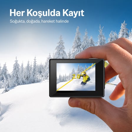 Bix Edge 720P HD 5MP Su Geçirmez Aksiyon Kamerası Motosiklet Bisiklet Kask ve Su Altı Kamerası