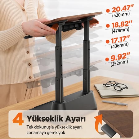 Bix Saiji D8 Ergonomik Laptop Standı Ahşap Yüzey Fare Platformlu Yükseklik Ayarlı Katlanabilir 11-17 inç Dizüstü Bilgisayar Standı
