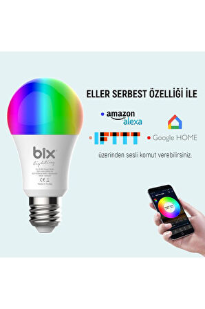 Bix Sl-01 9W Aura Rgb Led Akıllı Wifi Ampul Tüya Yazılım Destekli