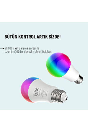 Bix Sl-01 9W Aura Rgb Led Akıllı Wifi Ampul Tüya Yazılım Destekli