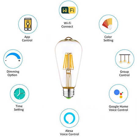 Bix SL-03 6W Daylight A+ Uzaktan Kontrol ve Zaman Ayarlı Akıllı Ampul