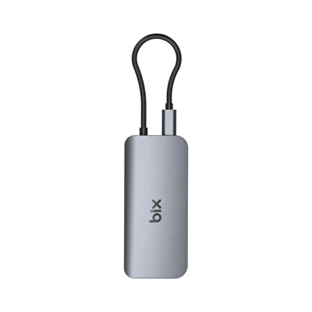 Bix BX10HB Pro Type-C to 4K 60Hz HDMI 3*USB 3.2 Gigabit Ethernet PD 100W Micro SD Kart Okuyucu Çoklayıcı Hub