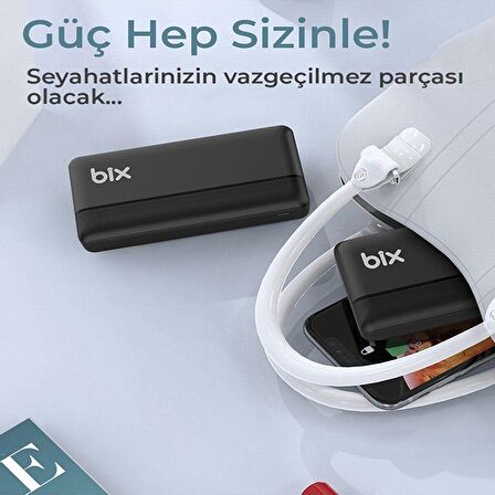 Bix PB302 30000 mAh Hızlı Şarj Powerbank Siyah 