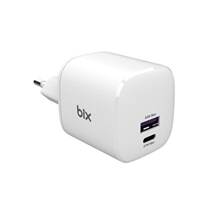 Bix Type-C 67 Watt Hızlı Şarj Aleti Beyaz
