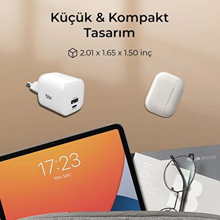 Bix Type-C 67 Watt Hızlı Şarj Aleti Beyaz