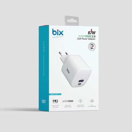 bix av67 67 w hızlı şarj adaptörü - outlet
