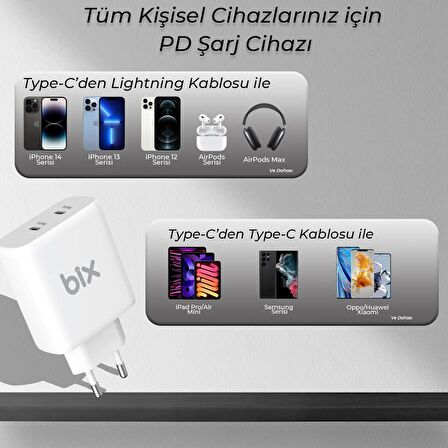 Bix Type-C Hızlı Şarj Aleti Beyaz