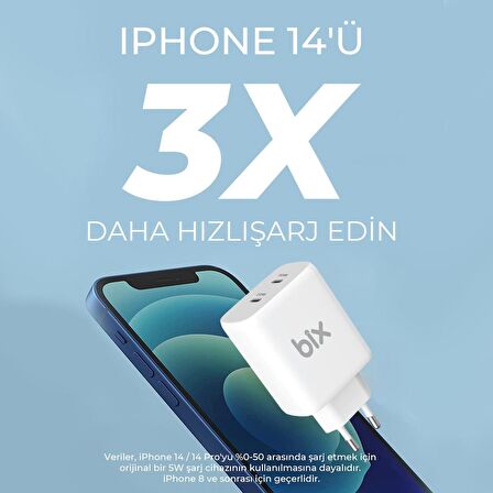 Bix Type-C Hızlı Şarj Aleti Beyaz