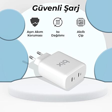 Bix Type-C Hızlı Şarj Aleti Beyaz