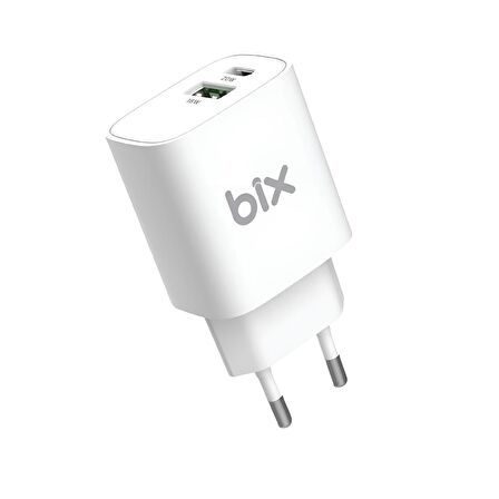 Bix Type-C 20 Watt Hızlı Şarj Aleti Beyaz