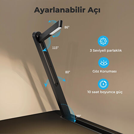 Bix Saiji K8 Ultimate Çok Fonksiyonlu Ayarlı LED Işıklı Çalışma Masası Siyah