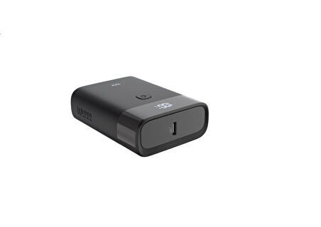 Bix PB20W 10000MAH Type-C ve USB Çift Çıkışlı Dijital Ekranlı Mini Powerbank Siyah