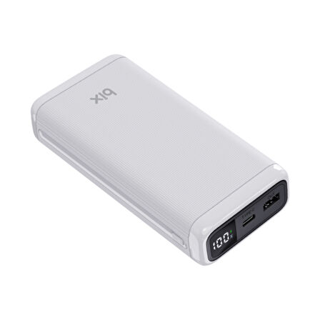 Bix Bxpb21 20000 mAh Usb-A 22.5w Ve Type-C Pd 20w Çift Çıkışlı Led Ekranlı Powerbank Beyaz
