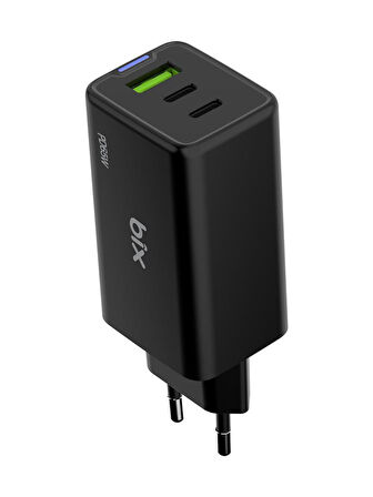 Bix Bx3p66g Gan 65w 2xtype-c 1X Usb 3 Portlu Hızlı şarj adaptörü 