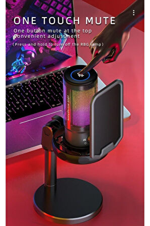 U850 Kayıt Condenser Pop Filtre Kardioid Mikrofon + Tripod