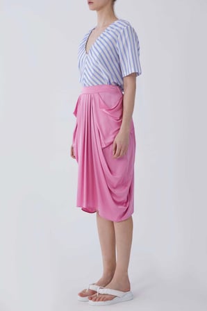 Cepli Midi Etek   Pembe