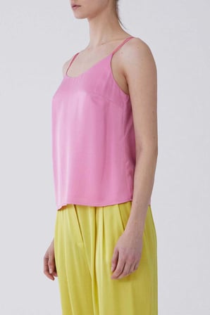 İp Askılı Saten Bluz   Pembe