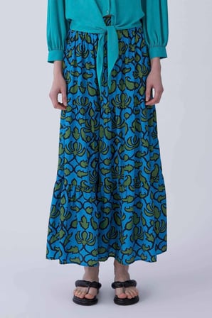 Floral Desen Uzun Etek Standart Renk
