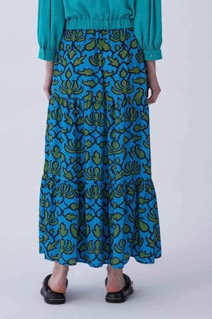 Floral Desen Uzun Etek Standart Renk