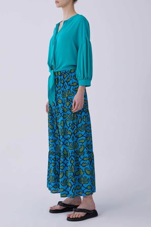 Floral Desen Uzun Etek Standart Renk