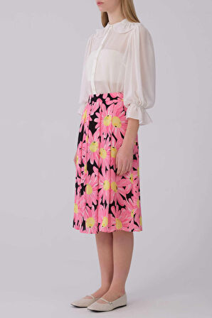 Floral Desenli Midi Etek Orijinal