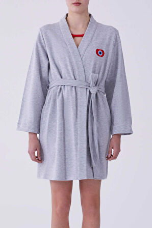 Nazar Boncuklu  Kimono   Gri