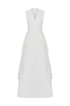 Yırtmaçlı Abiye Elbise   Krem