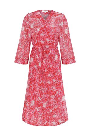Belden Bağlamalı Desenli Kimono Standart Renk