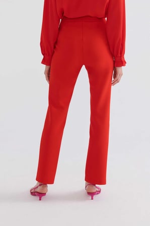 Asimetrik Paça Pantolon-Bilinçli Ürün   Kırmızı