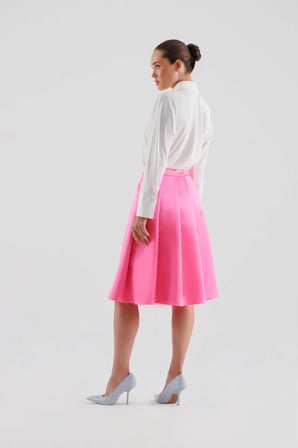 Pileli Etek   Pembe