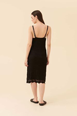 Y23 72004 Triko Elbise   Siyah