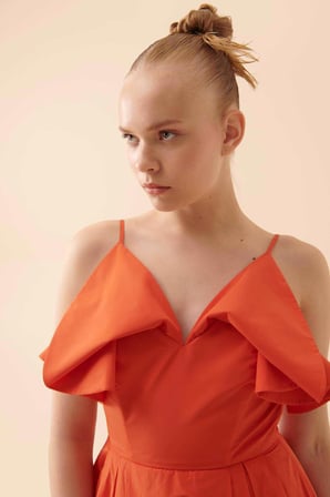 Y23 11319 Elbise   Oranj