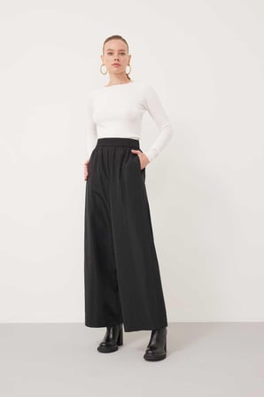 Beli Lastikli Paraşüt pantolon Siyah