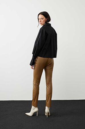 Poplin Çıtçıtlı Gömlek Siyah