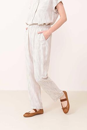 Beli Lastikli Cepli Pantolon Standart Renk
