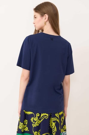 V Yaka T-shirt Lacivert